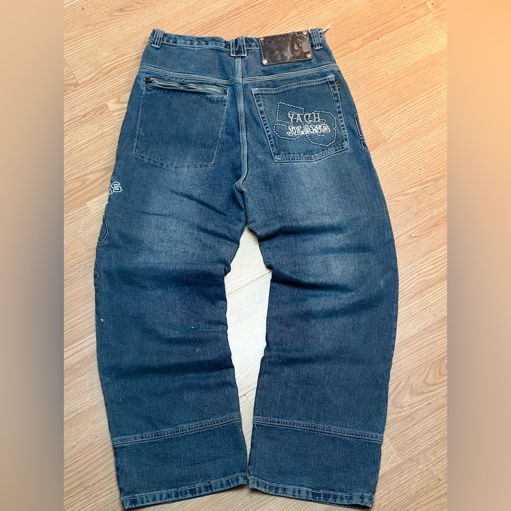 Vintage yachilichci baggy big back zipper pocket heavy weight denim yay yay yay